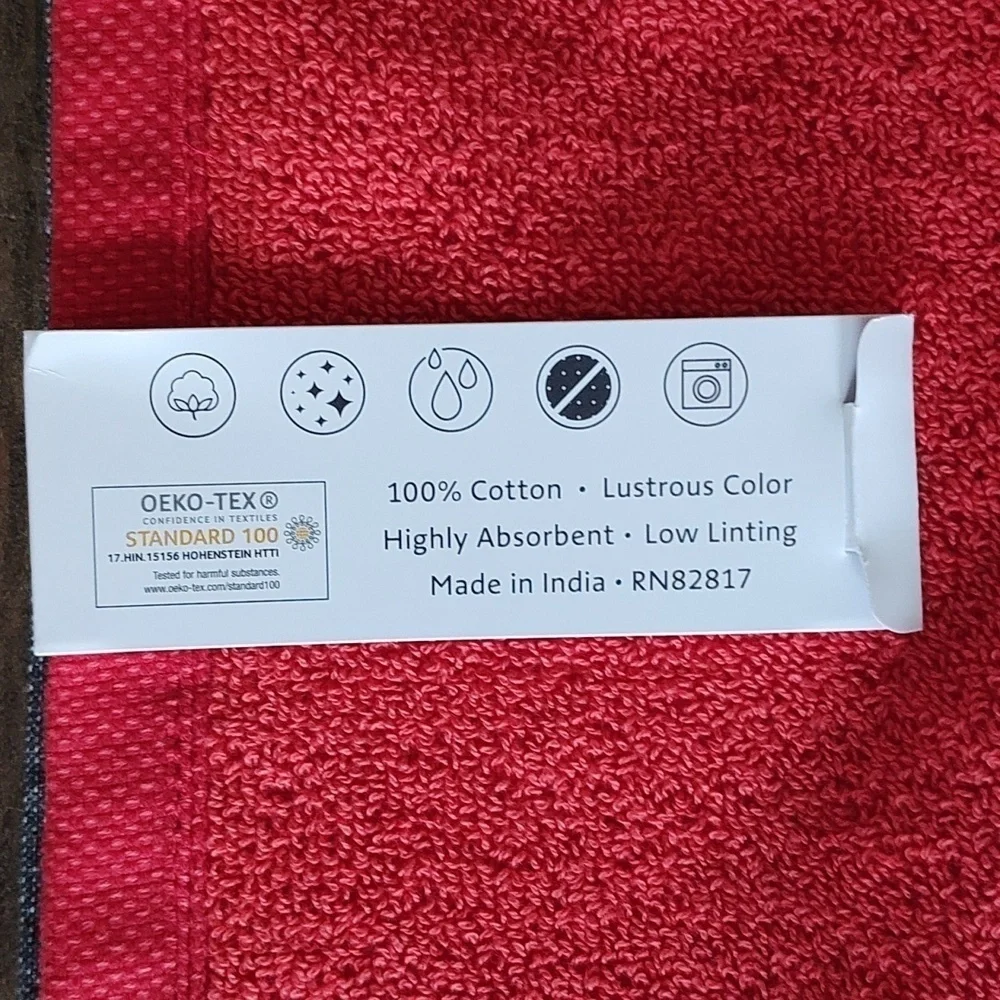 NEW LACOSTE Bath Towel Red